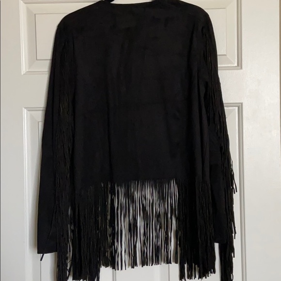 BNWT Sea Gypsies by Lost Black Suede Fringe Jacket - Picture 3 of 7